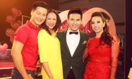 Hoa hậu Thu Hoài khoe dáng đỏ rực bên hai trai đẹp