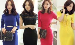 Mẹo khoe dáng thon với váy công sở