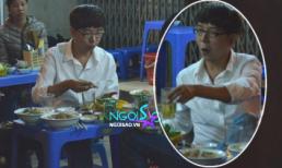 "Chộp" Long Nhật ăn bún bò Huế trên vỉa hè Hà Nội