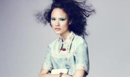 Tuyết Lan "phá cách" với mắt xanh, tóc rối tung bay