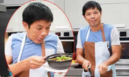 Thái Hòa đeo tạp dề trổ tài nấu ăn
