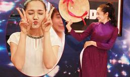 Bảo Anh múa nón lá, giành ăn bánh kem cùng fan