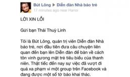 Bút Lông gửi lời xin lỗi tới Thái Thùy Linh