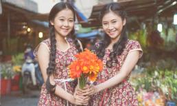 Tam Triều Dâng "đọ dáng" cùng chị gái giữa chợ hoa