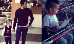 Hai bố con Cường Đô la cực style xuống phố