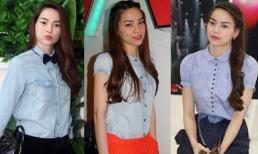 Diện sơ mi denim thanh lịch như Hà Hồ