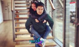 Lê Hiếu cõng Văn Mai Hương "làm dáng" ở nước Anh