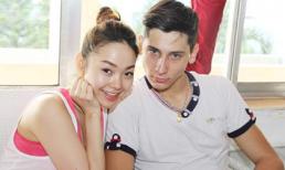 Minh Hằng thân mật với trai Tây trong phòng tập