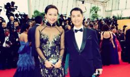 Hồng Ánh được ông xã "tháp tùng" trên thảm đỏ LHP Cannes