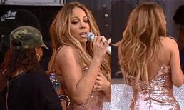 Mariah Carey suýt lộ ngực trên truyền hình vì bị rách váy
