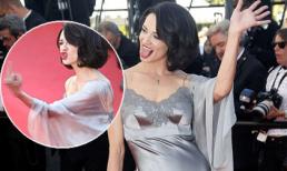 Sao nữ bị chỉ trích vì loạt hành động khiếm nhã trên thảm đỏ Cannes