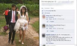 Dân mạng 'sốt' ảnh cô dâu Việt đi dép tổ ong