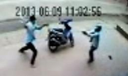 Clip toàn cảnh đấu súng, cướp tiệm vàng ở Thái Nguyên