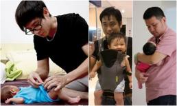 Những ông bố showbiz Việt chăm con giúp vợ ra sao?