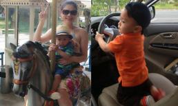 Jacky Minh Trí cưỡi ngựa, lái ô tô đáng yêu ở Nha Trang