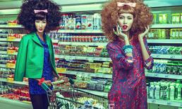 Hoàng Thùy, Thùy Dương hóa búp bê “đột nhập” siêu thị