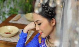 Linh Nga đẹp như tranh trong sắc áo dài xanh