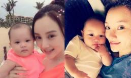 Ảnh đáng yêu của mẹ con Lý Tiểu Lộ