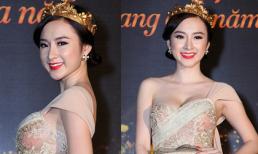 Angela Phương Trinh đội vương miện bằng vàng đi dự tiệc