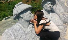 Phẫn nộ cảnh nữ sinh trèo lên đầu, hôn tượng đài ở Điện Biên