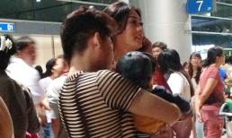 Bạn trai tiễn Lâm Chi Khanh tại sân bay