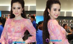 Angela Phương Trinh bất ngờ kín đáo với váy hồng nữ tính
