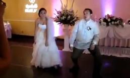 Cô dâu chú rể nhảy tưng bừng trong lễ cưới