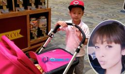 Jennifer Phạm khoe ảnh bé Bảo Nam đẩy xe đưa em gái đi chơi