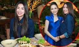 Tăng Thanh Hà rạng rỡ đi ăn nhà hàng của Linh Nga