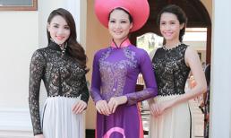 Trần Thị Quỳnh diện áo dài tím nổi bật giữa dàn mỹ nhân