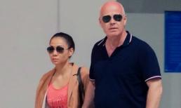 Thu Minh và chồng Tây gây xôn xao một góc sân bay