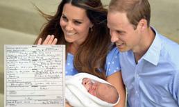 Lộ giấy khai sinh của tiểu hoàng tử Anh