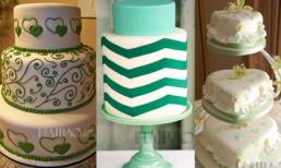 Những chiếc bánh cưới màu xanh mát dịu