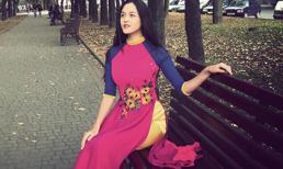 Hoàng Anh khoe sắc với áo dài trên đất Ucraina