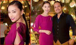 Ngô Thanh Vân rực rỡ váy tím đi dự tiệc cùng “trai lạ”