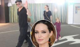 Jolie xuất hiện lặng lẽ cùng chồng con sau tin đồn sắp chết