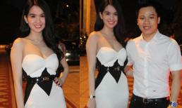 Ngọc Trinh lộng lẫy váy khoe eo thon dự cưới Ngọc Thạch