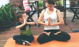 Subeo thích thú tập yoga cùng bà ngoại 