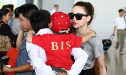 Cường Đôla cõng con trai đi đón Hà Hồ