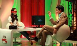 Kim Duyên bị bịt mắt để vượt thử thách của MC Bình Minh