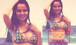 Diễm Hương khoe eo 'con kiến' bên biển dập tan tin đồn mang bầu