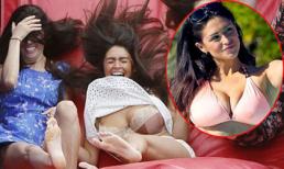 Sao nữ bị tốc áo vì chơi cầu trượt