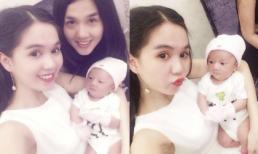 Ngọc Trinh trổ tài bế và cưng nựng cháu chuyên nghiệp