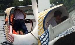 Nhức mắt hình ảnh cặp đôi thân mật quá đà khi… đạp vịt