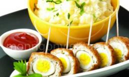 Ngon lạ trứng cút bọc khoai tây chiên giòn