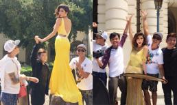 Ngọc Quyên được dàn trai trẻ 'phục vụ' tận tình khi chụp ảnh ở Mỹ