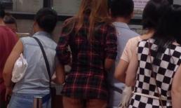 Chân dài mặc quần chip vào siêu thị ở TP.HCM gây sốc