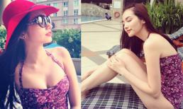 Trúc Diễm khoe dáng đẹp bên hồ bơi