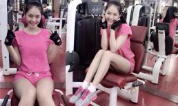 Linh Chi khoe chân thon trắng muốt khi đi tập gym