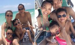 Gia đình Hồng Ngọc hạnh phúc đi biển sau nhiều ngày xa cách